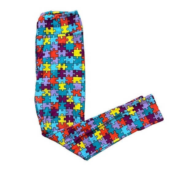 COPY - LulaRoe Autism Puzzle Piece Leggings - One Size - Picture 2 of 5
